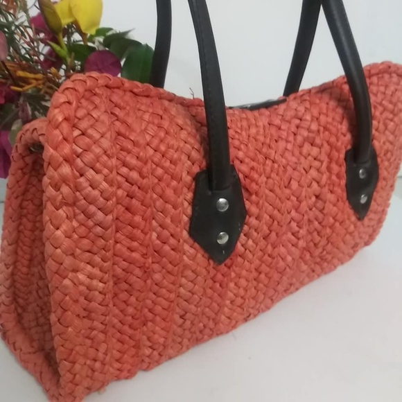 Matt & Nat Vegan Straw Purse Handbag Coral - Picture 4 of 7